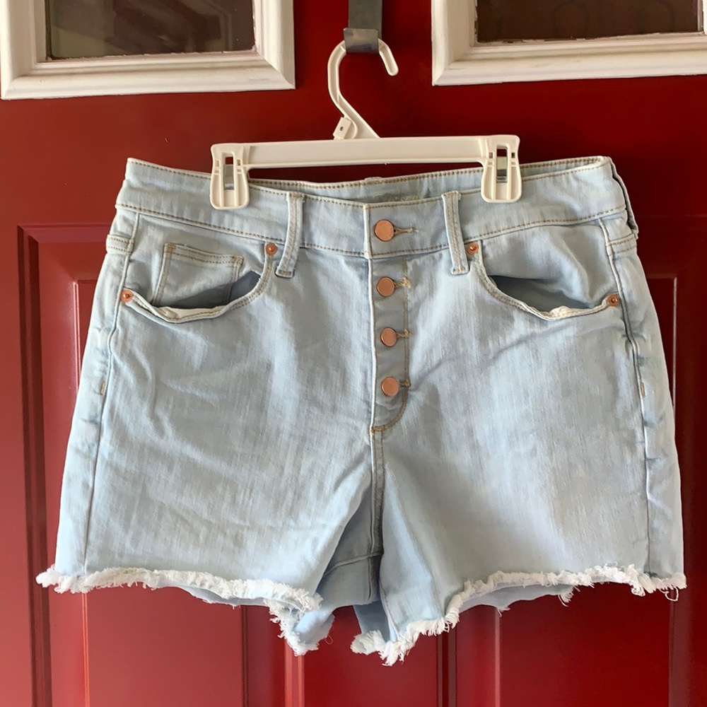 Universal Thread high-rise midi shorts.